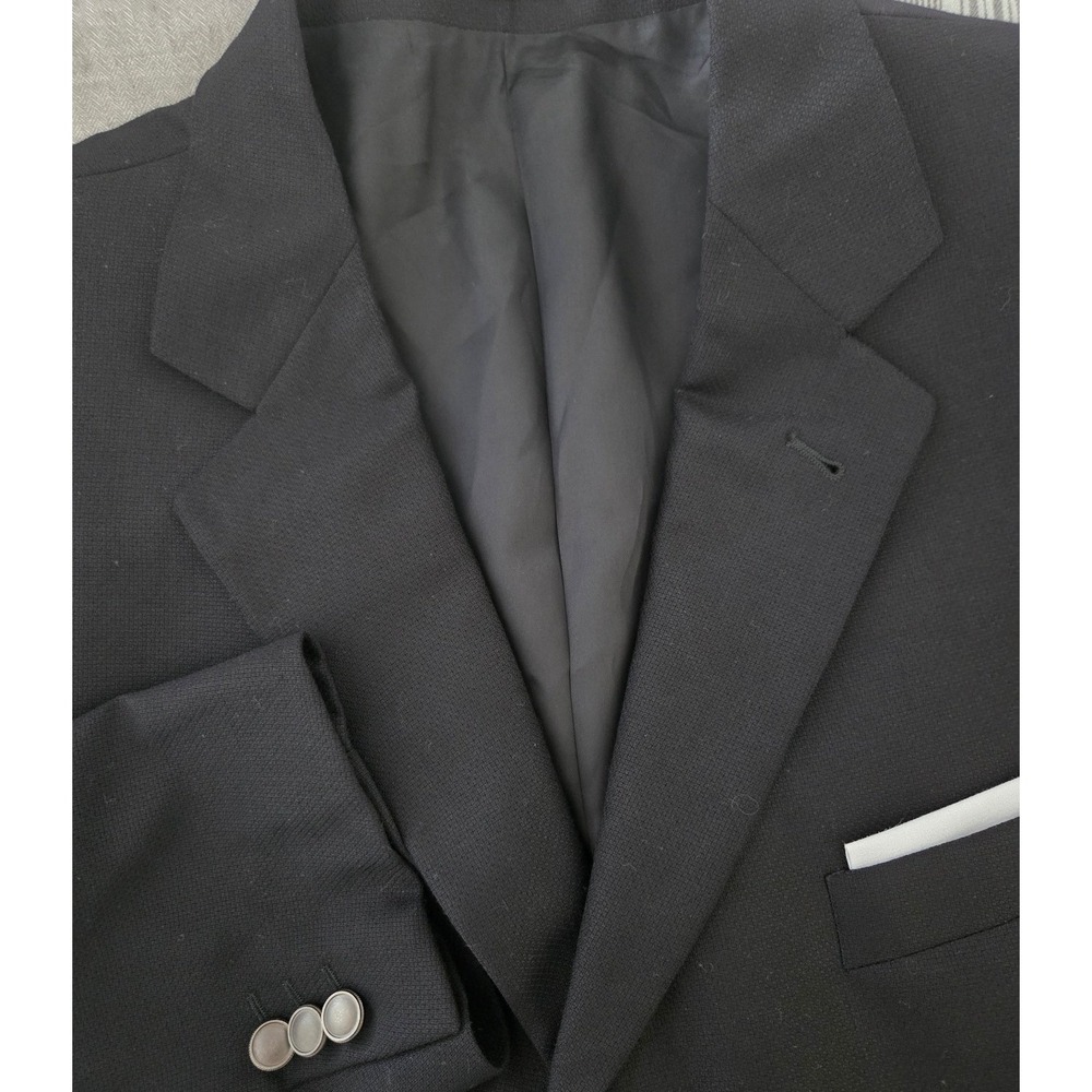 Ermenegildo Zegna Lubiam Black Wool Blazer Mens Size 50L Made in Italy Luxury